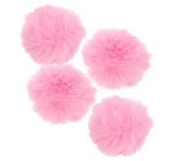 CIMAXIC 4pcs Pink Furry Microphone Wind Muff Covers for Lavalier Microphones, Portable Artificial Fur Windscreens with Wind Noise Reduction, for Outdoor Shooting and Event Use