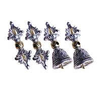 CIMAXIC 4pcs Vintage Retro Vajra and Bell Pendant Buddhist Charms for Bracelets and Necklaces Rust-resistant Wear-resistant Tibetan Style Jewelry Accessories