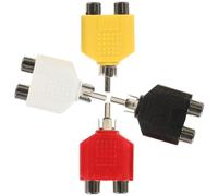 CIMAXIC 4pcs Y Splitter Adapter 2 Female to 1 Male Zinc Alloy Abs