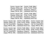 CIMAXIC 5 Sets Sturdy Black PVC Adhesive Alphabet Label Stickers for Money Management and Classification, Practical Cash Envelope Labels with Classic Design for Household Budget