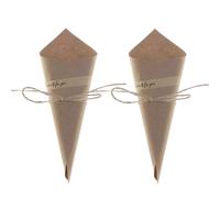 CIMAXIC 50pcs Bouquet Wrapping Cone with Smooth Surface Paper Wrapping Material in Khaki Colour, Vintage Style Paper Packaging Cone for Wedding and Anniversary Decorations