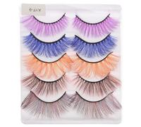 CIMAXIC 5pairs False Eyelash Extensions for Cosplay Party Makeup Natural Wispy Strip Lashes for Women