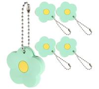 CIMAXIC 5pcs Floral Key Turner Aid - Plastic House Key Caps - Identifier Tool Green Protecters - PVC Tags for Home Car Office Festive Management & Organization