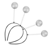 CIMAXIC 5pcs Glitter Ball Head Boppers Headband with Antenna, Silver Plastic and Foam, Lightweight Comfort, for Daily Life and Festive Occasions