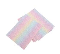 CIMAXIC 5PCS Glitter Fuse Bead Ironing Mat - Rainbow Heat Resistant Fabric Reusable Transfer Sheet for Adults Beginners Craft Making Classroom Workbench Party Project 20x15cm