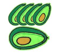 CIMAXIC 5pcs Green Avocado Embroidered Iron-on Patches Polyester Thread Fabric, Easy Application DIY Clothes Patches for Dress and T-Shirt Accessories