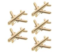 CIMAXIC 5pcs Metal Airplane Brooch Pins for Women Vintage Aircraft Lapel Pins Lightweight Pilot Shirt Accessories Travel Jewelry for Backpack Suit Flight Attendant
