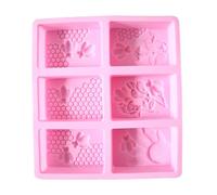 CIMAXIC 6 Pcs Silicone Cake Mold Soap Casting Mold Square Shape for Making 6 Small Cakes at Once DIY Crafts Suitable for Making Desserts and Jelly Random Color