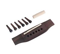 CIMAXIC 6 Piece Guitar Accessory Set Rosewood Bridge Wooden Pins Saddle Nut Classic Guitar Parts Easy to Install