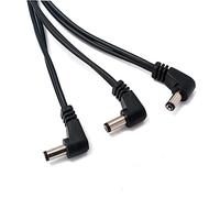 CIMAXIC 6-way Right Angle Effect Pedal Power Supply Splitter Cable Cord for Electric Guitar Daisy Chain Adapter Copper Wire Black