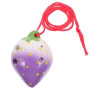 CIMAXIC 6holes Professional Ocarina Ceramic Beginner Instrument Ethical Wind Toy Portable Strawberry Shape for Boys and Girls