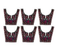 CIMAXIC 6pcs Ethnic Style Embroidery Neckline - Vintage Embroidered Lace Collar for Folk Dance Costume Performance Wear Embellishment Traditional Clothing DIY