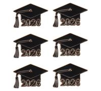 CIMAXIC 6pcs Graduation Cap Brooches - 2026 Doctoral Hat Shape Jewelry Pins for Backpack, Shirt and Scarf - Graduation Season Party Favor Gift for Friends