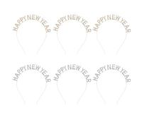 CIMAXIC 6pcs New Year Countdown Headband - Sparkly Rhinestone Statement Headwear - Eve Hair Bands for Women - Festive Party Decorations for Christmas New Year