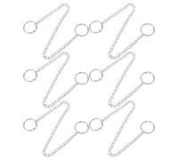 CIMAXIC 6pcs Stainless Steel Poster Hanging Chain with Ring Hooks and Snap Clips, Adaptable for Heights, Smooth Burrfree Surfaces, for Trade Show and Exhibition Display of Advertising