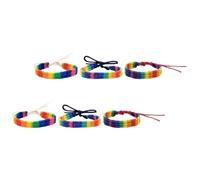 CIMAXIC 6pcs Unisex Braided Rainbow Wristbands Adjustable Pride Friendship Bracelets Handmade Woven String Bands for Women and Men