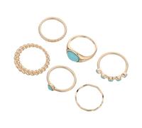 CIMAXIC 6pcs Vintage Ring Set Stackable Band Rings Boho Western Jewelry for Women Cowgirl for Everyday Wear