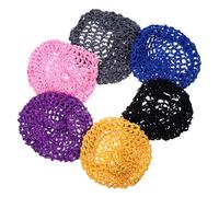 CIMAXIC 6pcs Women Crochet Hairnet Snood Mesh Sleeping Cap Handcrafted Net Hats for Night Use Hair Wraps Multi-purpose Female Hair Cover Random Color