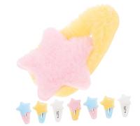 CIMAXIC 8pcs Volume Hair Clips for Girls Star Clip Hair Accessories Plush Barrettes Fairy Jewelry for Girls