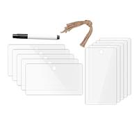 CIMAXIC Acrylic Blanks DIY Blank Labels with Rope, Reusable Chalkboard Tags for Organizing Items and Celebrating The Holiday Season, Washable Dry Erase Basket Labels