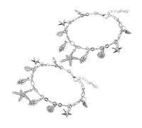 CIMAXIC Adjustable Boho Anklet Chain with Oceanic Shells and Conch Charms Zinc Alloy Foot Jewelry for Women and Summer Beach Accessory Marine Creature Design Birthday