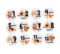 CIMAXIC Animal Pattern Newborn Stickers Monthly Milestone Wall Decals Baby Shower Present for Creative Nursery Decor