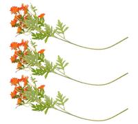 CIMAXIC Artificial Chamomile Flowers Stunning Orange 3pcs with Vivid Chamomile Shape Design Silk Flower Material Realistic Style Faux for Home Gathering and Decorating The Living Room