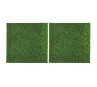 CIMAXIC Artificial Garden Grass Mat Miniature Ornament 2pcs Pvc 30x30cm with Realistic Shape and Colour for Small Decorative Gardening or Artwork Projects