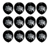 CIMAXIC Balloons and Spider Shapes 30pcs 12 Inches Aluminum Foil Black Halloween Reusable for Cosplay Party and Ghost Festival Decorations