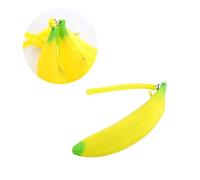 CIMAXIC Banana Shape Silicone Pencil Case Cute Compartments Pencil Bag for Boys Girls Silicone Pen Slot