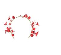 CIMAXIC Bright Red Handmade Headband with Alloy Material and Funny Shape, Bride Hair Accessory to Create Special Moments and Make You more Lovely for Wedding