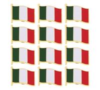 CIMAXIC Brooch Pins Expressive and Practical 12pcs with Enamel Finish Iron Italian Flag and Secure Butterfly Clasp Lapel Pins for Italian Themed Party Decorations and Fashion Accessories