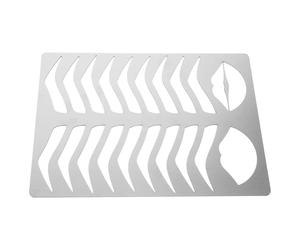 CIMAXIC Brow Practice Template Stainless Steel for Precise Makeup Application Eyebrow Shaping Stencil Lightweight and Portable Eyebrow Drawing Mold, Silver for Women