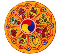 CIMAXIC Buddhist Sound Bowl Pad Fabric Cushion Yellow 5.1 Inch Simple Style Mat for Chanting and Ritual Practices