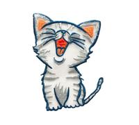 CIMAXIC Cartoon Cat Embroidery Patch for Clothes and Backpacks, Easy to Use Cat Shaped Appliqué Made with Embroidery Thread, for T-Shirt Decoration and Outdoor Activities