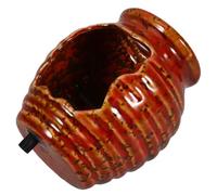 CIMAXIC Ceramic Circulating Jar Fountain Small Open Water Tank Indoor Tabletop Waterfall Ornament for Living Room Zen Decor Flowing Water Fish Tank without Pump