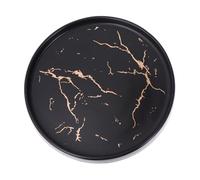 CIMAXIC Ceramic Jewelry Dish Trinket Tray Simple North American Style Ceramic Easy to Clean Elegant Jewelry Store Nightstands 20cm Round Gold