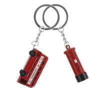 CIMAXIC Chic British Souvenir Keychains Set of 2 Retro Design Keyring London Luggage Pendant