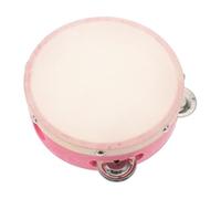 CIMAXIC Child Tambourine Pink Sheepskin Bells Musical Instrument for Boys and Girls Hand Held Percussion Drum Perfect for Music Education