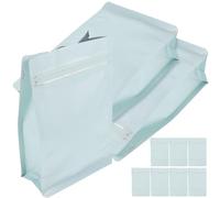 CIMAXIC Coffee Bean Packaging Bags, Self-sealing 10pcs with One-way Valve and Eight-side Seal Sturdy White Kraft Paper Food Storage Bags for Shops and Restaurants