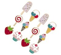 CIMAXIC Cute Brooch Pins Set Featuring Strawberry, Ice Cream, and Lollipop Designs with -term Appeal Made of Lightweight Alloy 12pcs in Charming for Party Decorations and Dresses