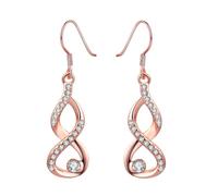 CIMAXIC Dangle Earrings Jewelry Decoration Stylish Golden Rhinestone for Women Lightweight Figure 8 Shape for Church Meetings or Party