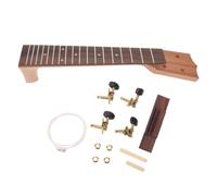 CIMAXIC DIY Ukulele Neck Kit 21 Inch Wooden Neck and Fingerboard with Bridge Accessory and Strings, Minimizes Warping from Humidity, for Music Learning Projects and Family Craft Sessions