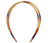 CIMAXIC Double-layer Tortoise Shell Hairband with Inner Teeth, Non-slip Thin Headband for Women Daily Hair Accessory, Creative Two-tier Female Headwear for Everyday Use