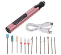 CIMAXIC Electric Nail Drill Portable Manicure Tool with 3 Ceramic Grinding Heads USB Type-c Rechargeable Nail Polisher and Polishing Ergonomic Design for Home and Travel Use