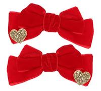 CIMAXIC Elegant Red Bow-knot Hair Pins 2 Pack Hair Bow Clip for Parties Daily Outfits