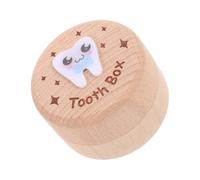 CIMAXIC Elegant Tooth Fairy Box for Baby Wooden Tiny Tooth Container Organizer for Lost Teeth Storage Box Unique Lid Design