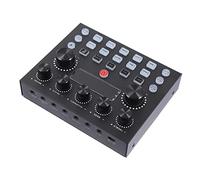 CIMAXIC External Sound Card Colorful Led Lights for Live Streaming and Karaoke Usb Dj Mixer for Pc and Mobile Devices Portable Music Mixer for Gaming and Recording