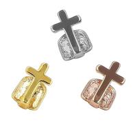 CIMAXIC Fake Canine Teeth Accessories Tooth Socket Decoration 3pcs Cross Shaped Hip-hop Made of Copper Sturdy for Birthday Party or Photo Shoot for Men