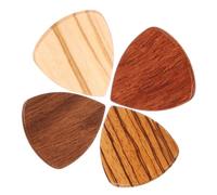 CIMAXIC Finger Guitar Picks Made of Wood Set of 4 for Acoustic Electric and Bass Guitars Comfortable to Play
